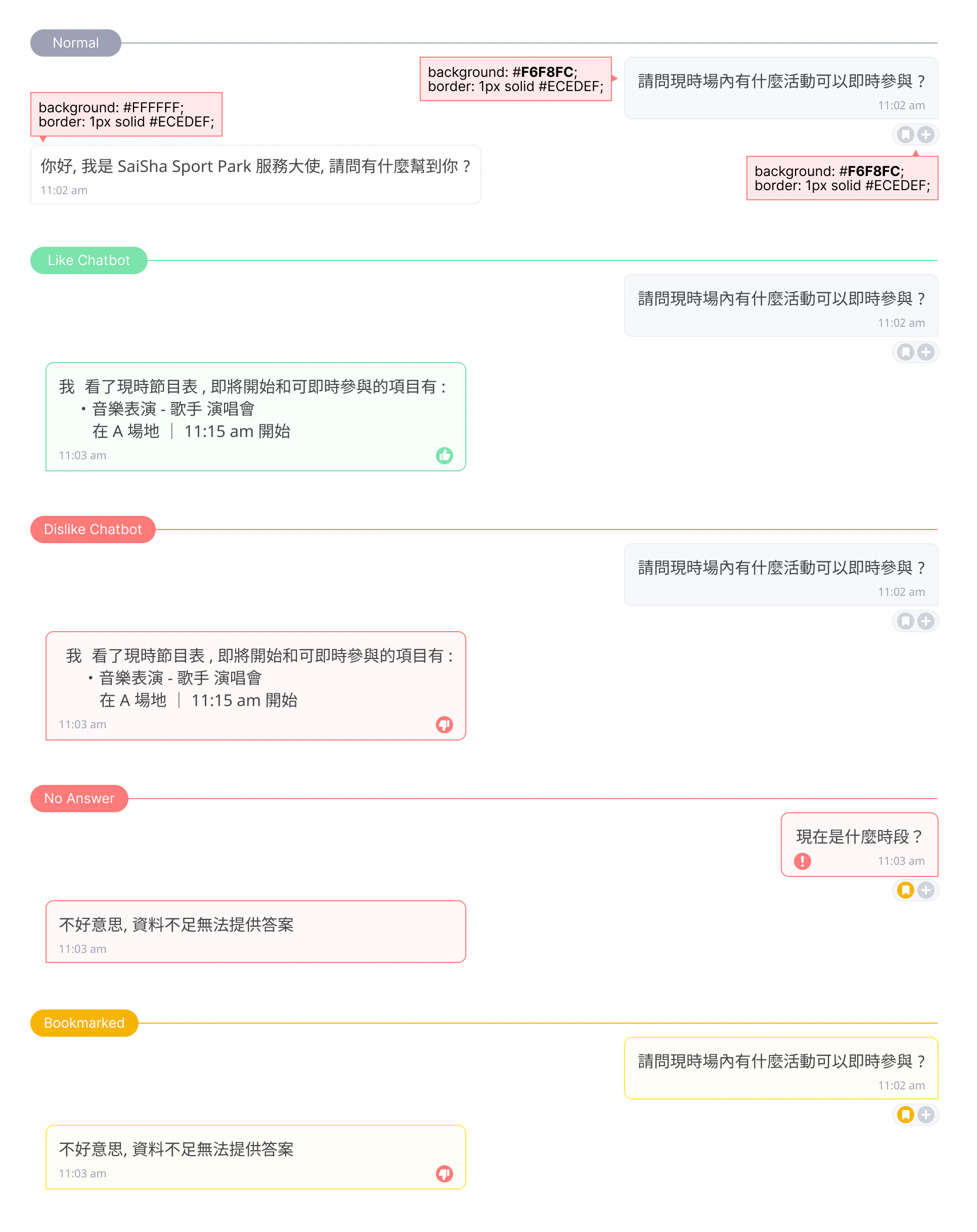 ChatSquare chat-stage display states