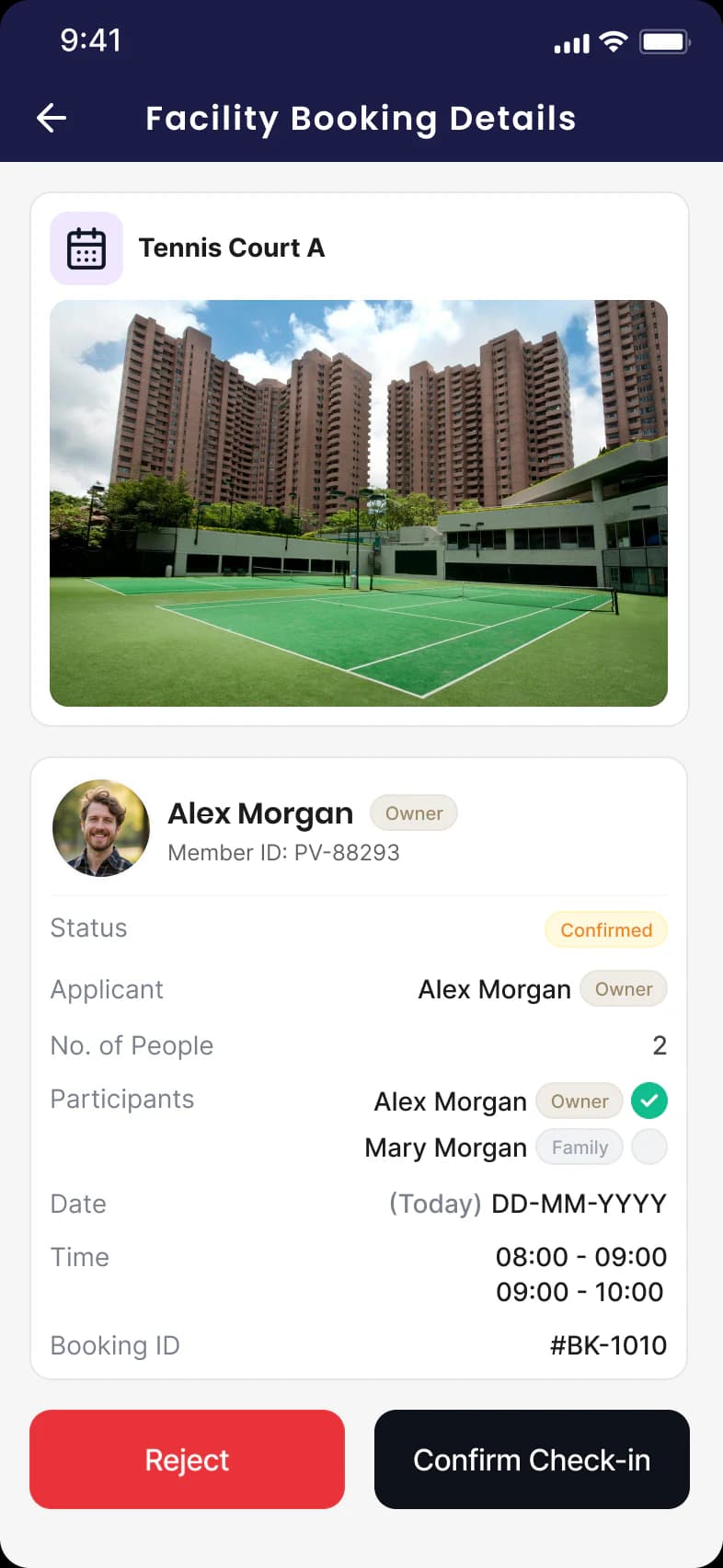 Sportshub staff validating and confirming scanned reservations