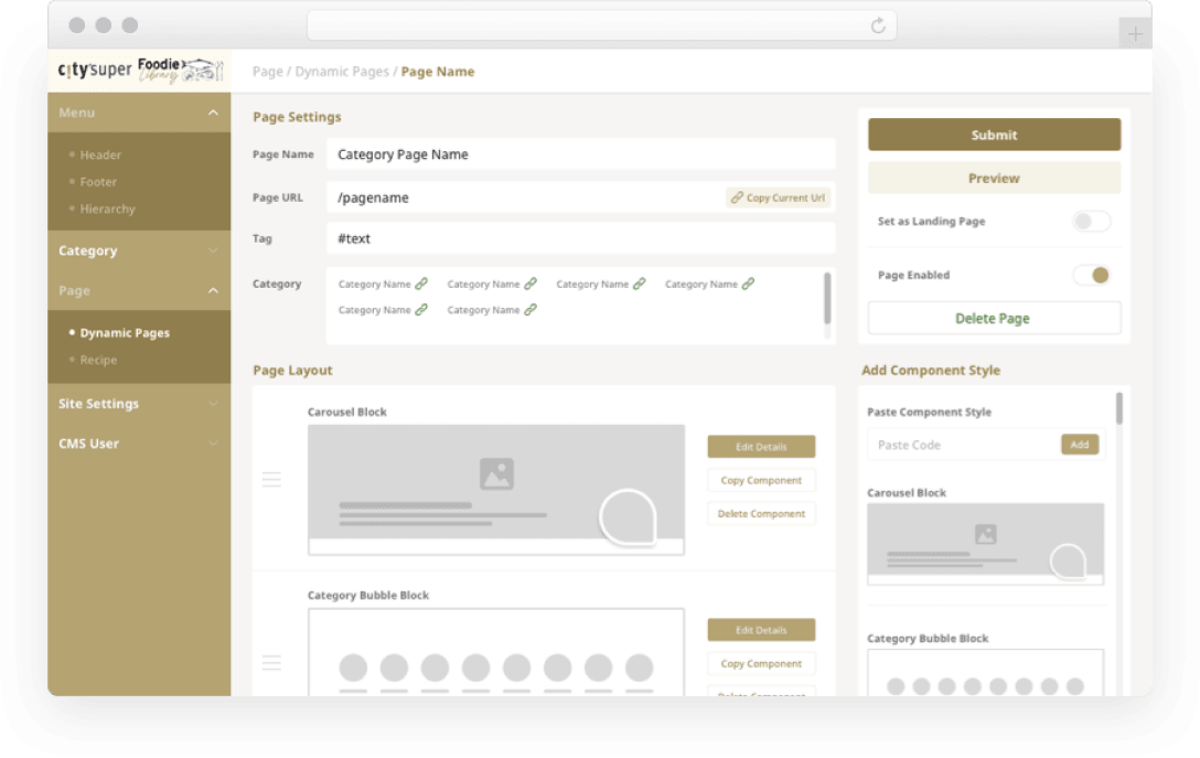city’super Foodie CMS UI Design 1
