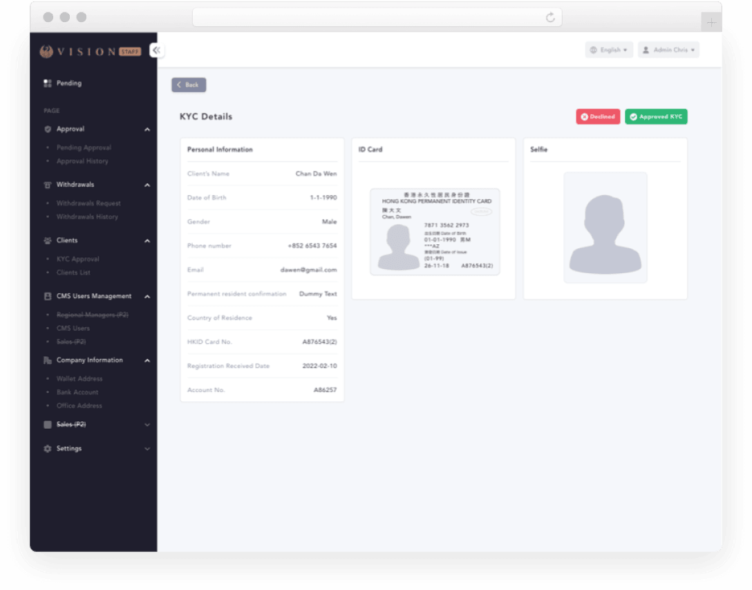 Vision Trustee CMS UI Design 2
